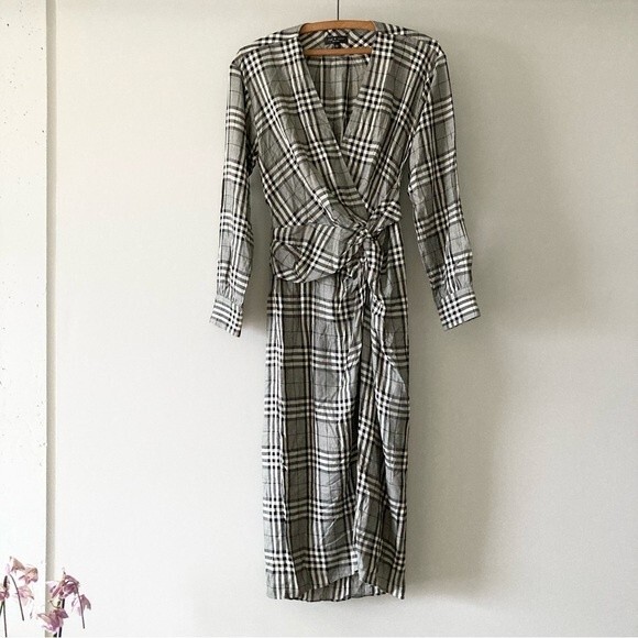 Rag‎ & Bone Amber Plaid Front Twist Dress Size 00 - Picture 4 of 12